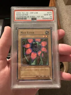 2002 Yu-Gi-Oh! Man Eater LOB 1st Edition Common PSA 10 - Image 1