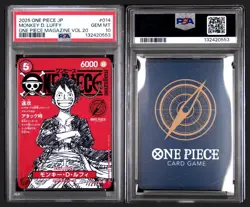 ** 2025 ONE PIECE MAGAZINE PROMO VOL.20 #014 MONKEY D. LUFFY PSA 10 JP ** - Image 1