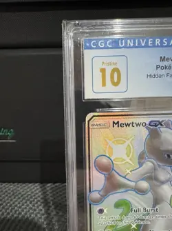 Mewtwo GX CGC 10 PRISTINE Hidden Fates Sv59/Sv94 Pokemon TCG Holo Full Art - Image 3