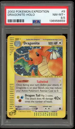 2002 Pokemon Expedition Dragonite Holo Card #9 - PSA 8.5 - (13 CERT) - Image 1