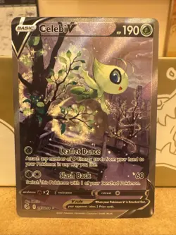 Pokemon TCG Celebi v 245/264 Alternative Art Holo Fusion Strike SWSH08 NM - Image 1