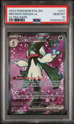 PSA 10 MEOWSCARADA EX #231 2023 POKEMON PAL EN-PALDEA EVOLVED ULTRA RARE POP 128 - Image 1