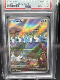 2023 Pokemon TCG Paradox Rift Swablu #213/182 PSA 10 GEM MT Illustration Rare - Image 2
