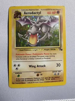 Aerodactyl 1/62 Fossil Holo Rare Stage 1 60 HP Unlimited Pokemon TCG 1999 - Image 1