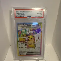 2024 POKEMON SSP EN-SURGING SPARKS ULTRA RARE #219 PIKACHU EX PSA 10 - Image 1
