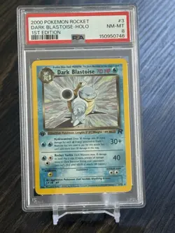 2000 POKEMON ROCKET 1ST ED #3 DARK BLASTOISE-HOLO PSA 8 W Back Swirl - Image 1