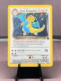 Pokemon TCG Dark Dragonite 5/82 Team Rocket Holo Rare VTG WOTC 2000 Swirl - Image 1