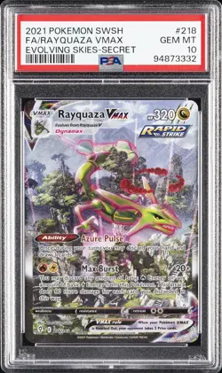 2021 POKEMON SWORD & SHIELD EVOLVING SKIES SECRET FULL ART/RAYQUAZA VMAX PSA 10 - Image 1