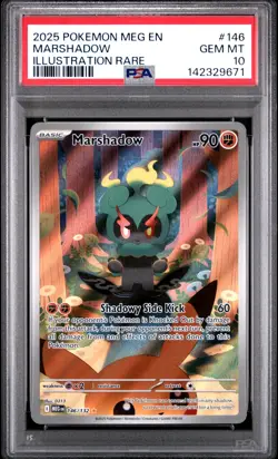 2025 Pokemon Meg En-Mega Evolution #146 Marshadow Illustration Rare PSA 10 - Image 1