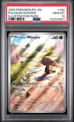 2025 Pokemon Pfl En-Phantasmal Flames #102 Paldean Wooper IR PSA 10 - Image 1