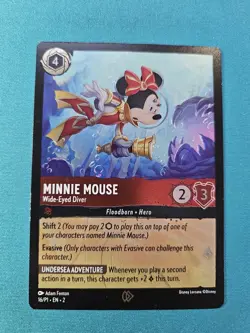 Disney Lorcana Minnie Mouse Wide-Eyed Diver Promo Card 16/P1 - Image 1