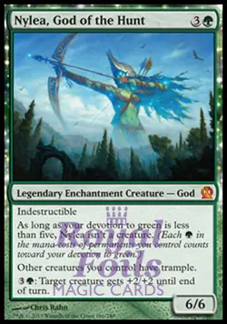 Nylea God of the Hunt 1x FOIL THS MTG Theros Mythic MINT green - Image 1