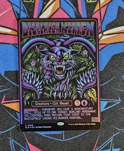 Displacer Kitten NM 2506 Foil MTG Secret Lair D&D Black Lights Unplayed Magic - Image 1