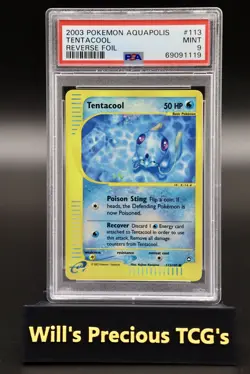 PSA 9 Tentacool 113/147 Aquapolis 2003 Reverse Holo Pokemon Card E Series WOTC - Image 1