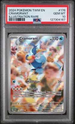 PSA 10 GEM Mint Cramorant 176/167 Full Art Illustration Rare - Pokemon TWM SV06 - Image 1