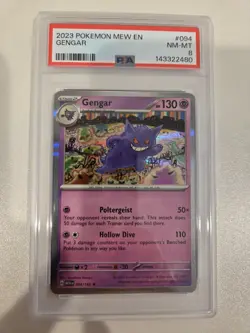 2023 POKEMON MEW EN-151 #094 GENGAR PSA 8 - Image 1