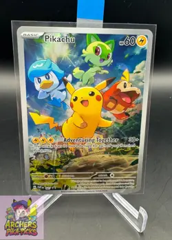 PIKACHU-027-NM-(BLUE TAG)-SCARLET AND VIOLET ETB PROMO-POKEMON-FREE SHIPPING! - Image 1