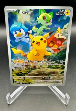 PIKACHU-027-NM-(BLUE TAG)-SCARLET AND VIOLET ETB PROMO-POKEMON-FREE SHIPPING! - Image 2