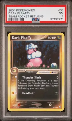 2004 POKEMON EX TEAM ROCKET RETURNS #33 DARK FLAAFFY PSA 7 - Image 1