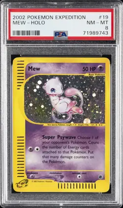 2002 POKEMON EXPEDITION #19 MEW-HOLO PSA 8 - Image 1