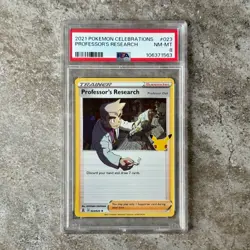 PSA 8 PROFESSOR'S RESEARCH #023 - Celebrations 2021 Pokemon Card - Image 1
