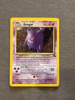 Pokemon TCG Gengar Fossil Holo Card 5/62 NM 1999 Wizards WOTC - Image 1