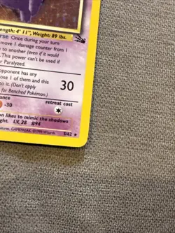 Pokemon TCG Gengar Fossil Holo Card 5/62 NM 1999 Wizards WOTC - Image 4
