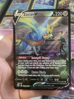 Zacian V TG21/TG30 Trainer Gallery Brilliant Stars NM Pokemon Card - Image 1