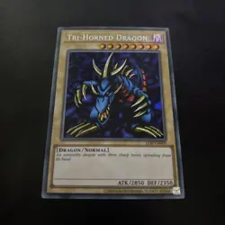 Tri-Horned Dragon LOB-EN000 Secret Rare Yugioh Card Mint - Image 1