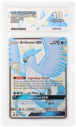 ACE 10 Articuno GX SV54/SV94 Shiny Full Art Hidden Fates Pokemon Card GEM MINT - Image 1