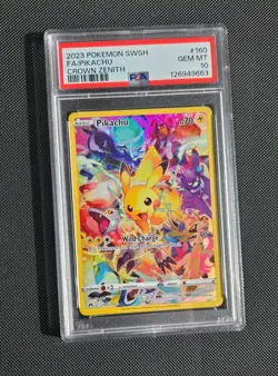 Pikachu Secret Rare Card #160/159 Crown Zenith PSA 10 Pokemon - Image 1