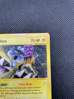 Raikou Rare Non-Holo Pokemon Card Skyridge 28/144 Vintage WOTC Moderate Play - Image 3