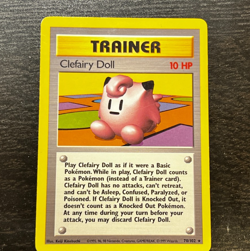 Pokemon TCG - ENGLISH BASE SET UNLIMITED CLEFAIRY DOLL RARE Card 70/102 LP MP - Image 1