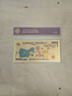 🏆 Pokemon Gold Bank Note Charizard Charmeleon TCG Collectible Gift W/COA - Image 2