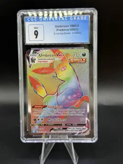 2021 Pokemon Evolving Skies Umbreon VMAX 214/203 Rainbow Rare CGC 9 Mint - Image 1