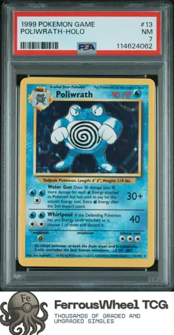 Poliwrath-Holo #13 - 1999 Pokemon Game - PSA 7 - Image 1