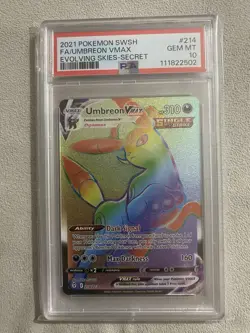 Pokemon 2021 Evolving Skies Umbreon VMAX 214/203 Secret Rare PSA 10 - Image 1