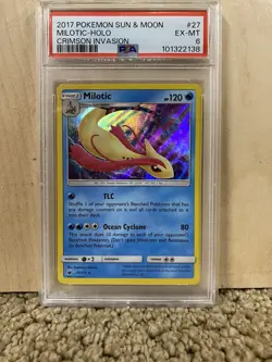 2017 Pokemon Crimson Invasion #27 Milotic Holo PSA 6 - Image 1