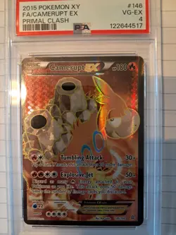 Pokemon Camerupt EX 146 Full Art 2015 XY Primal Clash Ultra Rare Graded PSA 4 - Image 1