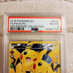 2016 Pokemon XY Generations Radiant Collection Pikachu FullArt #RC29 NM-MT PSA 8 - Image 2