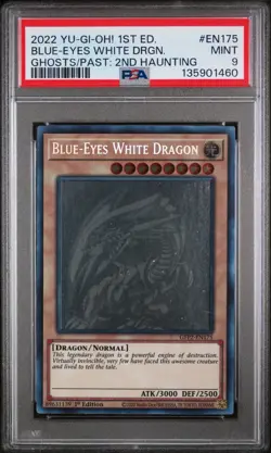 PSA 9 Blue-Eyes White Dragon (Ghost Rare) GFP2-EN175 Ghosts from the Past yugioh - Image 1