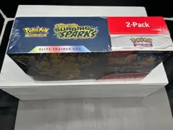 Pokemon Surging Sparks ETB + Booster Bundle Costco 2-pack Sealed in Hand - Image 2