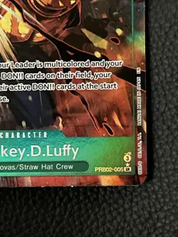 One Piece Monkey.D.Luffy PRB02-005 SR Alt Art Full Art Foil - Image 3