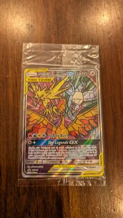 Pokemon Moltres Zapdos & Articuno GX SM210 Sealed Black Star Promo Full Art NM - Image 1