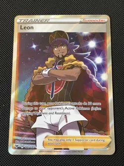 Leon 182/185 Vivid Voltage Holo Rare Full Art Trainer Pokemon Card SWSH PTCG NM - Image 1