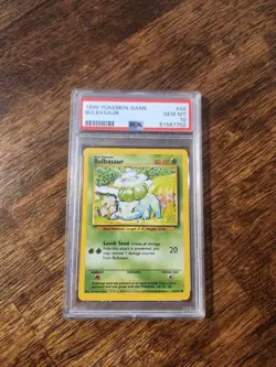 Bulbasaur 44/102 Base Set Unlimited Common Card 1999 PSA 10 - Image 1