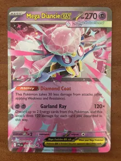 Pokemon TCG Mega Diancie EX 041/094 Phantasmal Flames Double Rare NM Card - Image 1