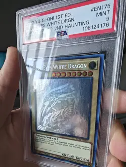 Yu-Gi-Oh Blue-Eyes White Dragon Ghost Rare Card GFP2-EN175 PSA 9 - Image 1