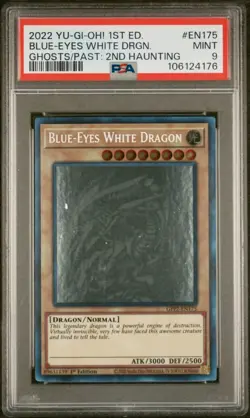 Yu-Gi-Oh Blue-Eyes White Dragon Ghost Rare Card GFP2-EN175 PSA 9 - Image 2