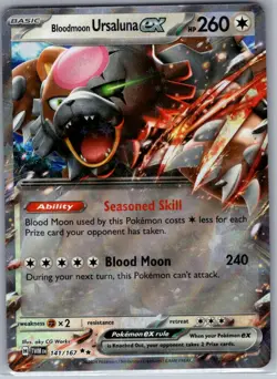 Bloodmoon Ursaluna ex 141/167 SV06: Twilight Masquerade - Pokemon Card - NM - Image 1